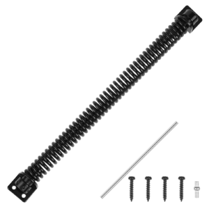 13 Inch Gate Spring Self Closing, Adjustable Tesion Gate Closer Outdoor for Wooden and Vinyl Fence,Steel, Black
