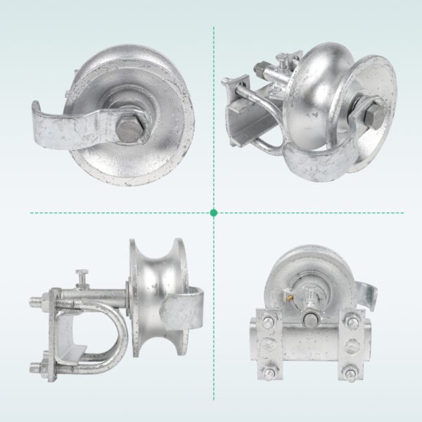 Sliding Gate Rollers, Steel Rolling Gate Hardware for 2'' (1-7/8'') Gate Frame & 1-5/8'' Track Pipe, Double U Bolt - Image 3
