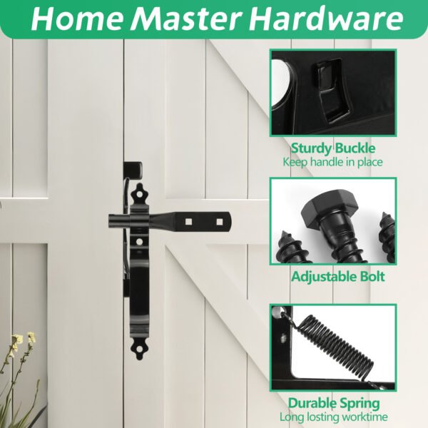 Heavy Duty Self-Locking Gate Latch for Wooden Fence, Post Mount Automatic Gate Lock Gravity Fence gate Hardware for Secure Pool, Outdoor Garden, Metal Gates Vinyl Fences, Black Finish - Image 3