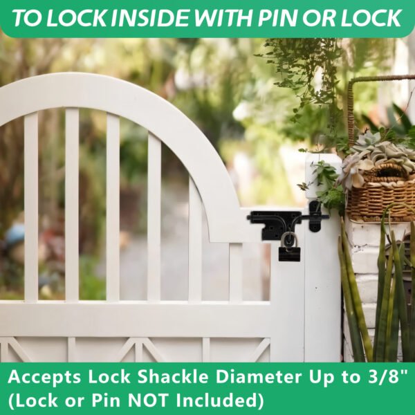 Heavy Duty Slide Bolt Gate Latch for Wooden Fence Door Lock with Padlock Hole,Solid Hardware Thickened Metal Sliding Bolt Door Locks Gate Latches for Shed Door,Wooden Fences,Barn Doors,Yard - Image 6
