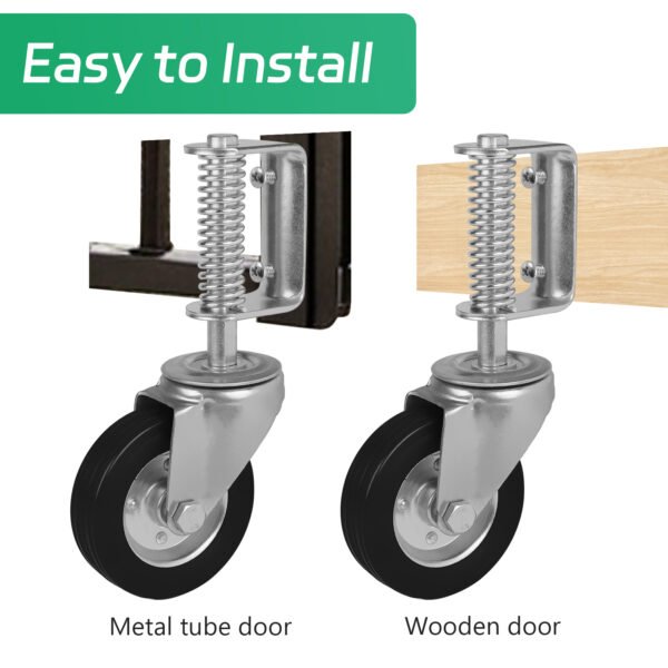 Gate Wheel 6 inch Heavy Duty Gate Caster Wheels 1500lb Load Capacity Fence Gate Wheels 360 Degree Rotation Spring-Loaded Heavy Duty Gate Caster with Cargo Bearings - Image 6