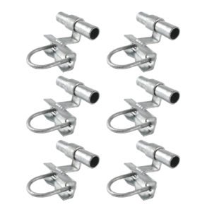 6 Piece Chain Link Fence Rolling Gate Track Bracket Kit – Heavy Duty U-Bolt Mount Sliding Gate Hardware for 1-5/8" to 2-7/8" Pipe Posts, Galvanized Steel