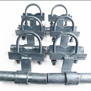 Wmebee 6 Pcs Chain Link Fence Rolling Gate Universal Rolling Sliding Gate Track Bracket Wall Mount for Diameter from 1-5/8"-2-7/8" Track Pipe Post Galvanized Steel Coating