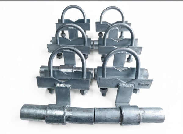 Wmebee 6 Pcs Chain Link Fence Rolling Gate Universal Rolling Sliding Gate Track Bracket Wall Mount for Diameter from 1-5/8"-2-7/8" Track Pipe Post Galvanized Steel Coating