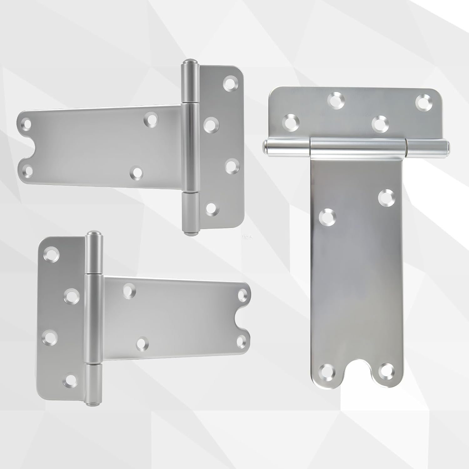 8" T-Strap Shed Door Hinges (6 Pack,Silver) - Image 3