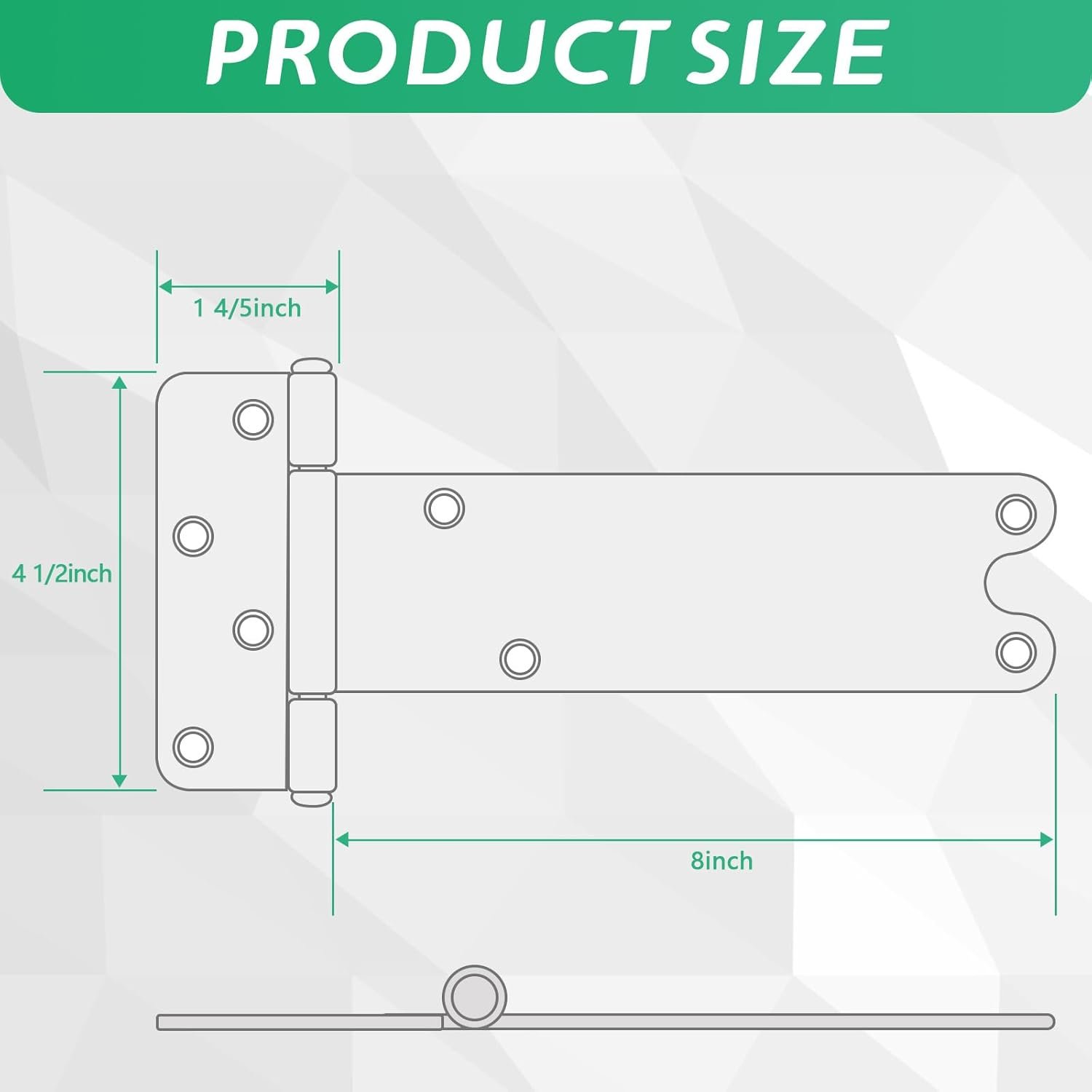 8" T-Strap Shed Door Hinges (6 Pack,Silver) - Image 2