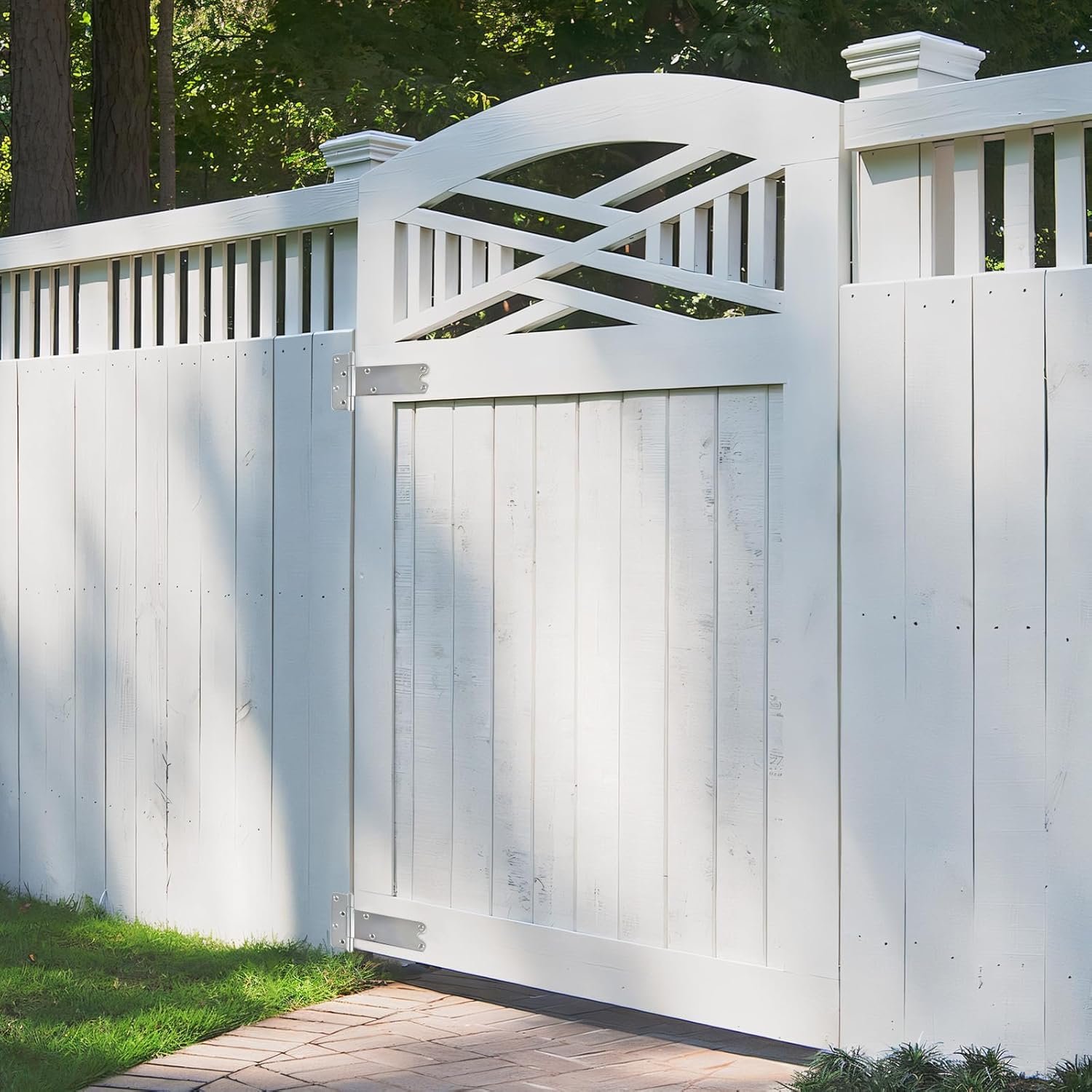 8" T-Strap Shed Door Hinges (6 Pack,Silver) - Image 4