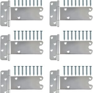 8" T-Strap Shed Door Hinges (6 Pack,Silver)