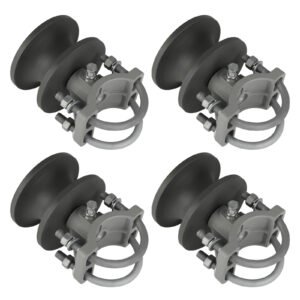 4 Pack Nylon Cantilever Roller for Chain Link Sliding Gate, 2-3/8" (2-1/2") Round Frame, 4" Round Post