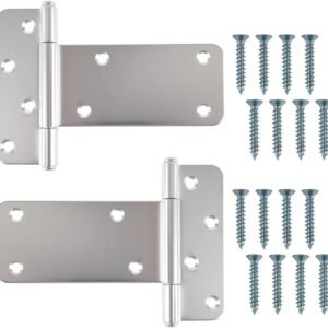 Heavy-Duty Zinc-Plated T-Strap Gate Hinge Series – Silver – 5″ & 8″