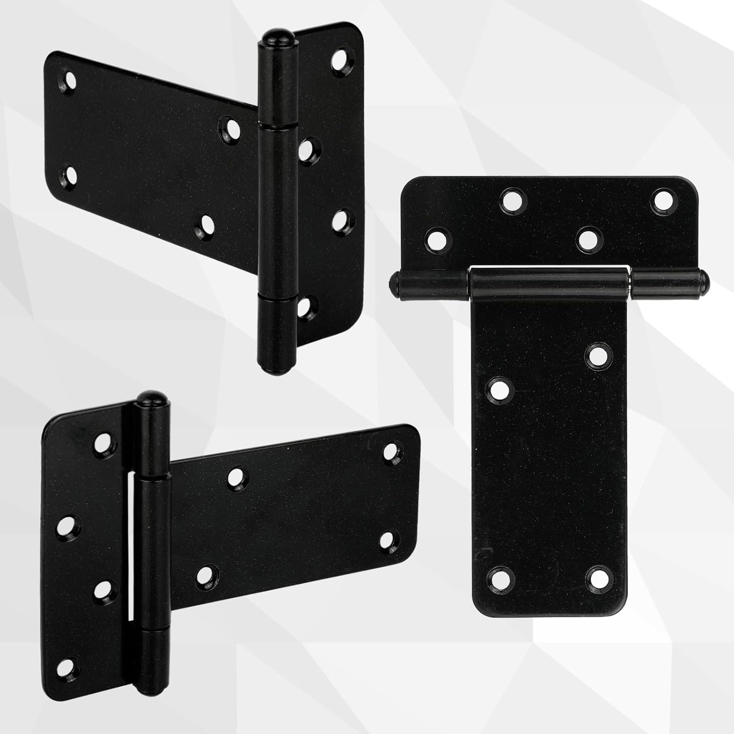 Heavy-Duty Gloss Black T-Strap Gate Hinge Series – 5″ & 8″ - Image 5