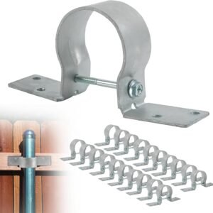 Hot-Dip Galvanized Steel-to-Wood Fence Post Brackets for 2-3/8 in OD Posts, 20 Pack