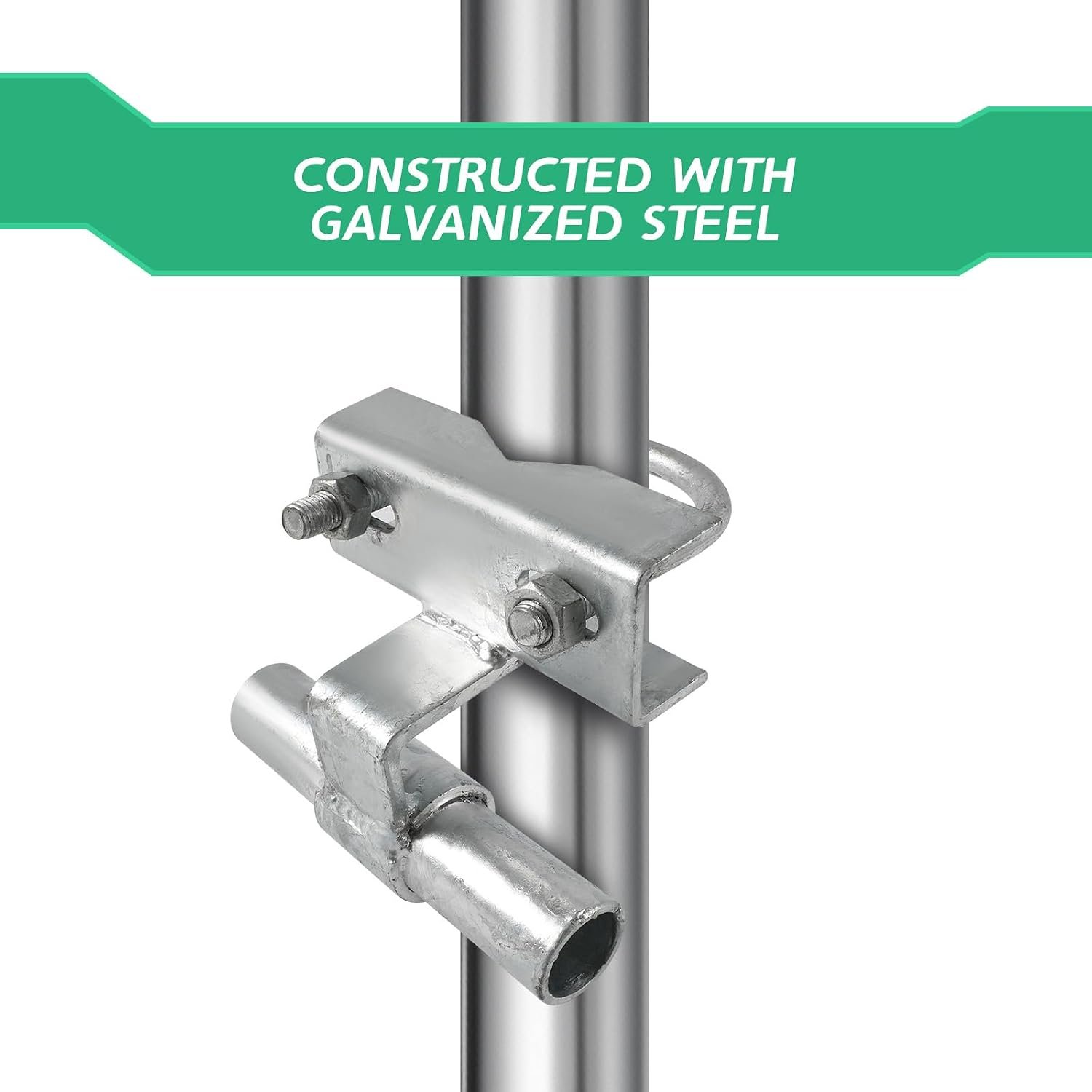 Hot-Dip Galvanized Sliding Gate Pipe Track Brackets for 1-5/8 in Track and 2-3/8 in or 2-7/8 in OD Posts, 6 Pack - Image 3