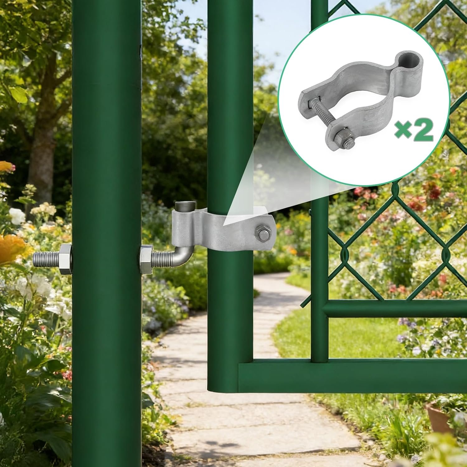 Chain Link Gate Male & Female Hinges – 5 Sizes, Silver or Black - Image 8