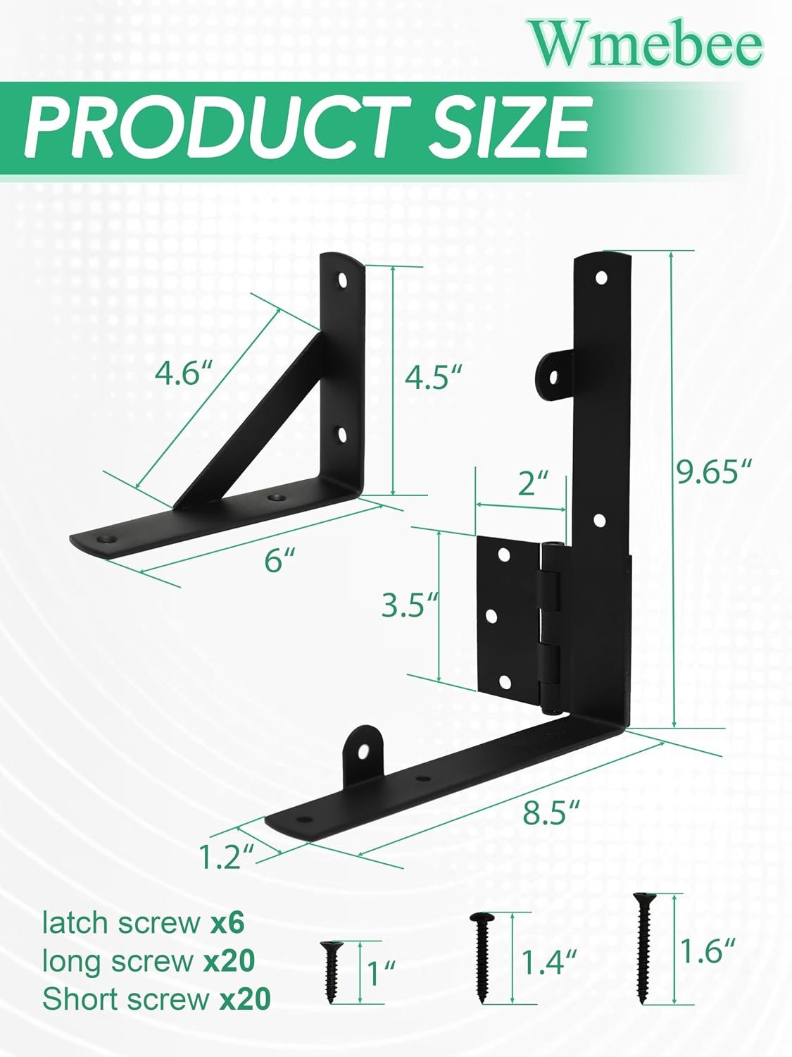 Anti-Sag Wooden Gate Hardware Kit with Hinges & Self-Locking Latch – 1 or 2 Door Sets - Image 3