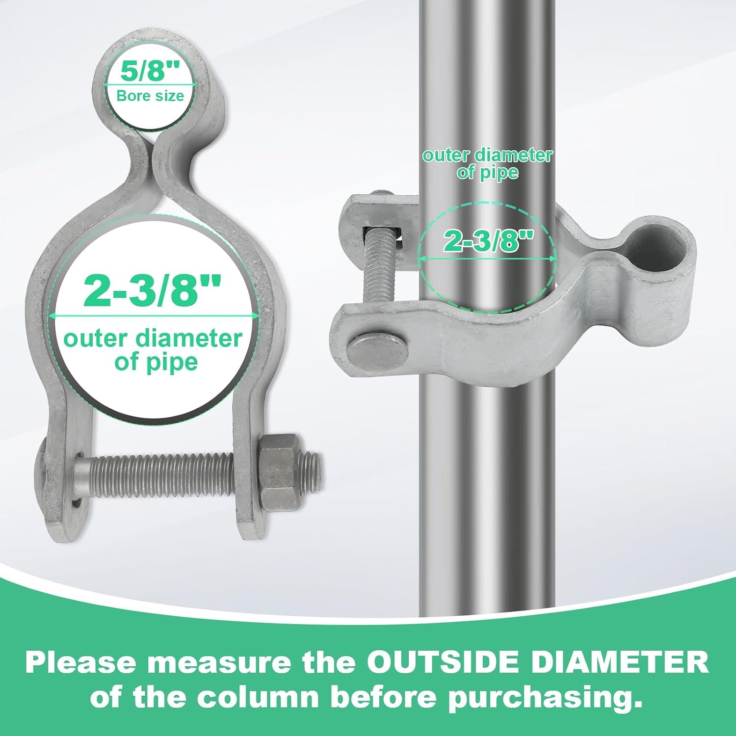 Chain Link Gate Male & Female Hinges – 5 Sizes, Silver or Black - Image 6