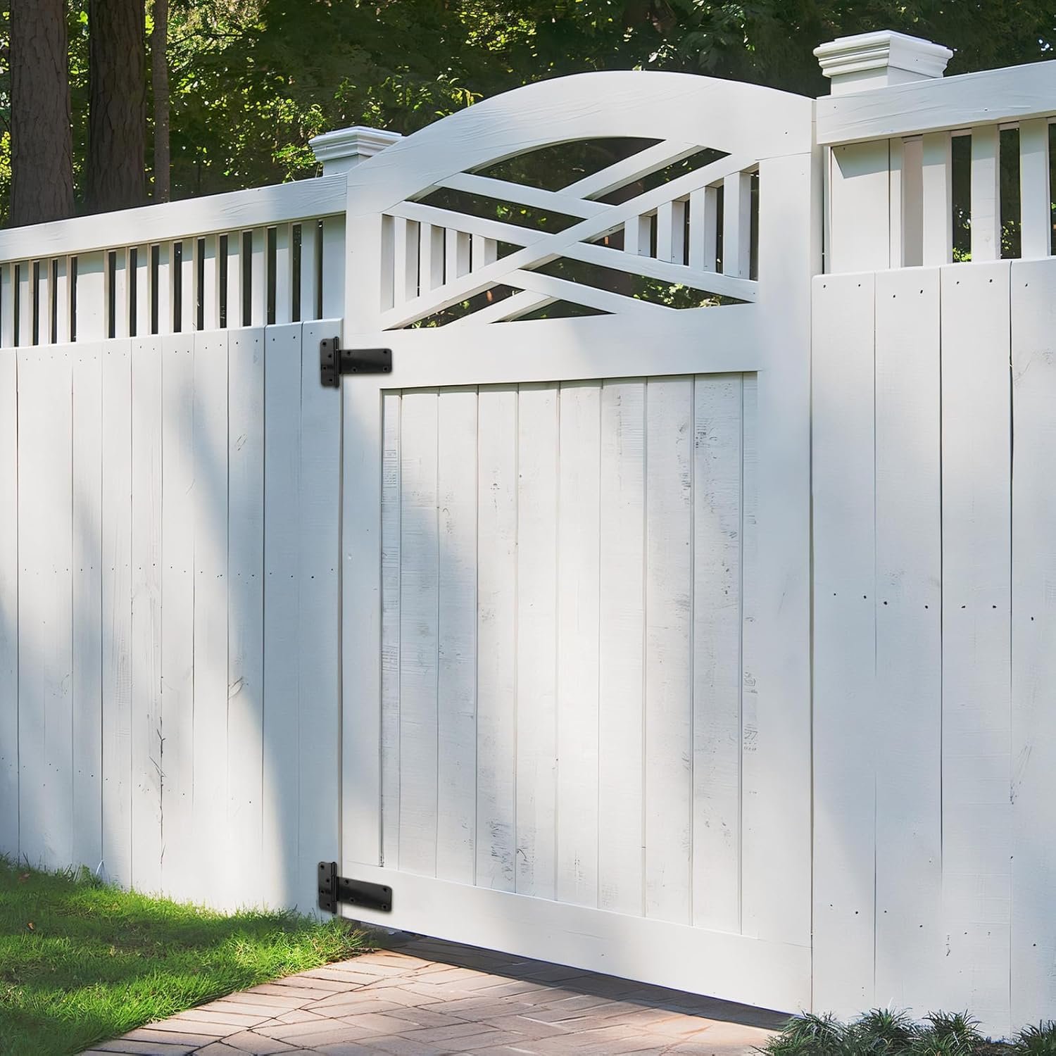 Heavy-Duty Gloss Black T-Strap Gate Hinge Series – 5″ & 8″ - Image 6