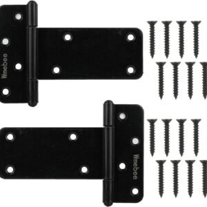 Heavy-Duty Gloss Black T-Strap Gate Hinge Series – 5″ & 8″
