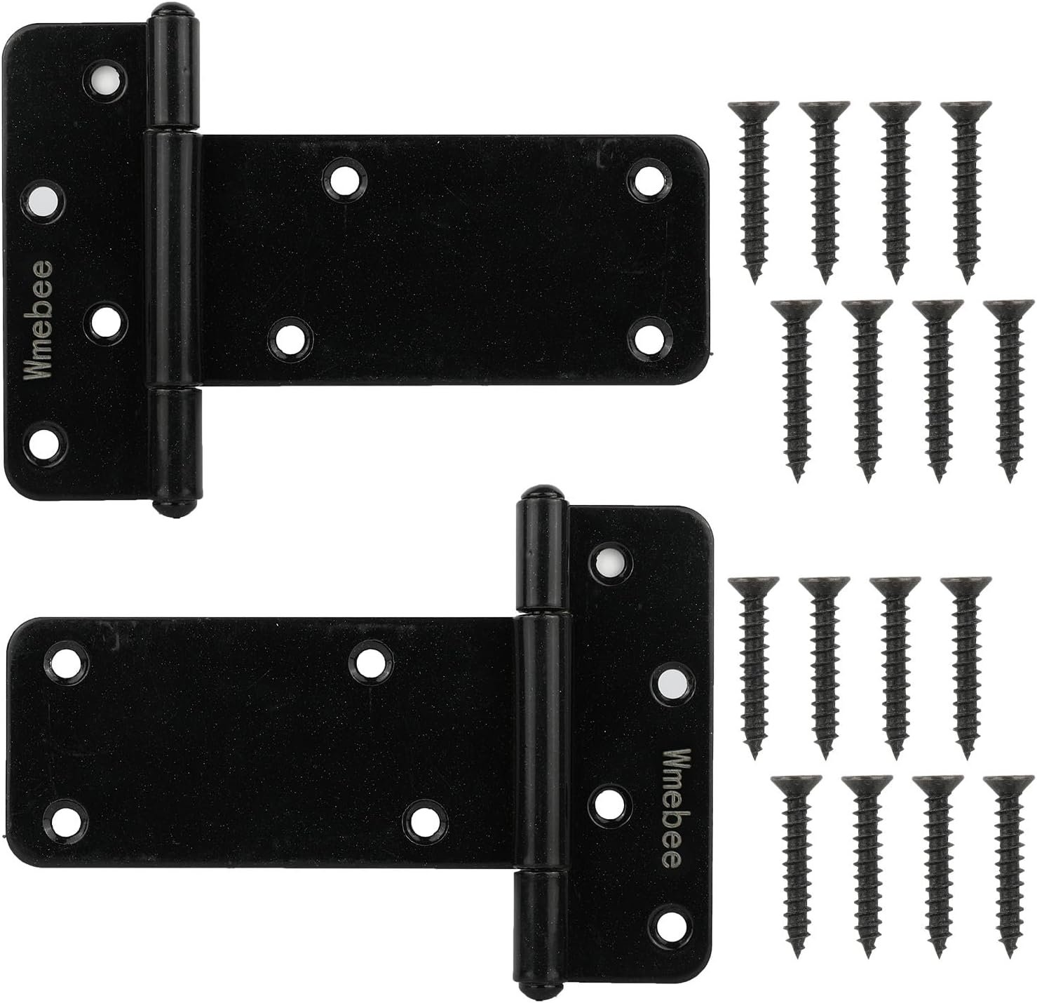 Heavy-Duty Gloss Black T-Strap Gate Hinge Series – 5″ & 8″