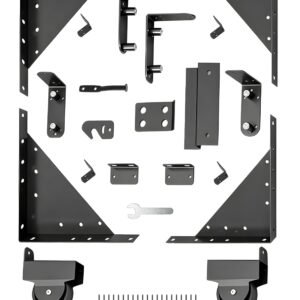Sliding Gate Hardware Kit with Wheels and Anti-Sag Brackets for 1–2 in Wooden Gate Frames