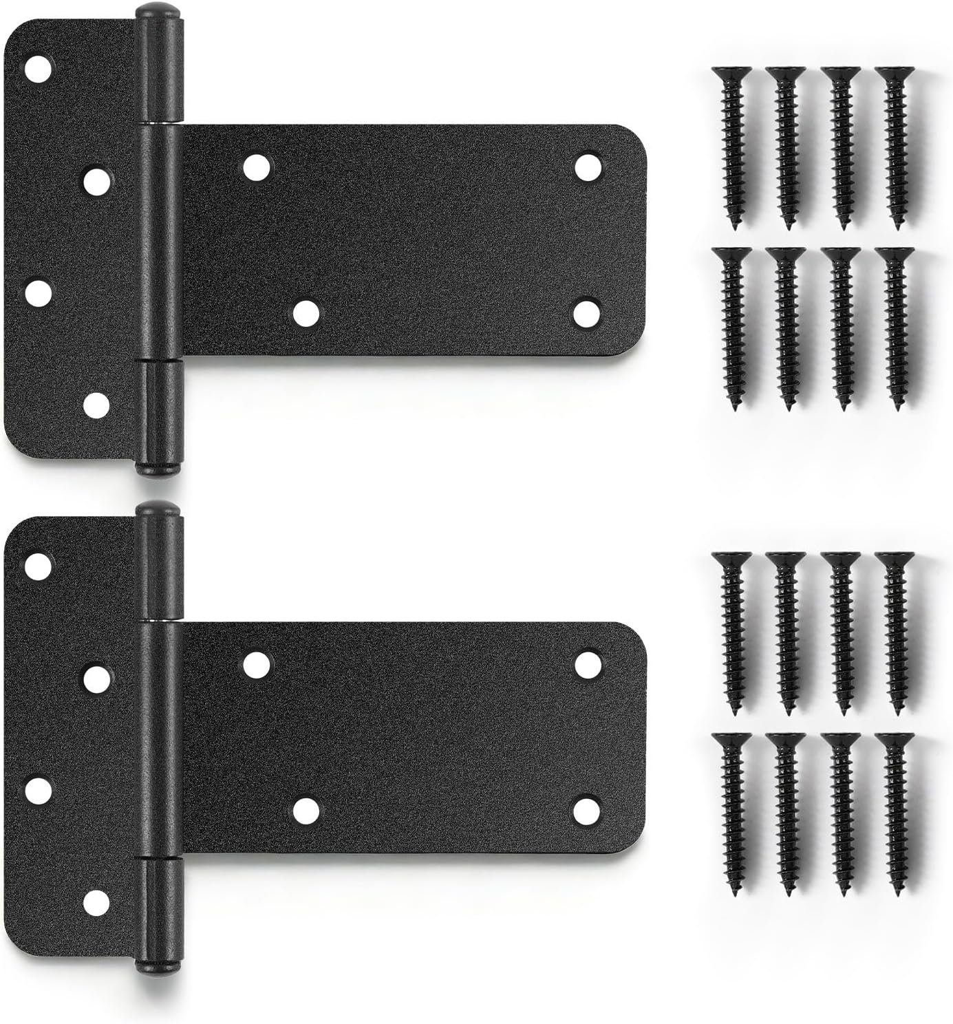 Heavy-Duty Matte Black T-Strap Gate Hinge Series – 5″, 6″ & 8″