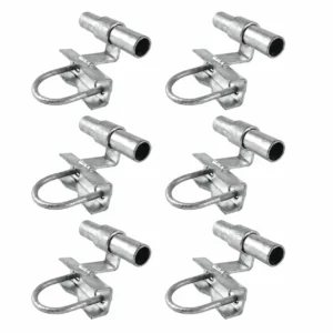 Six hot-dip galvanized sliding gate pipe track bracket assemblies