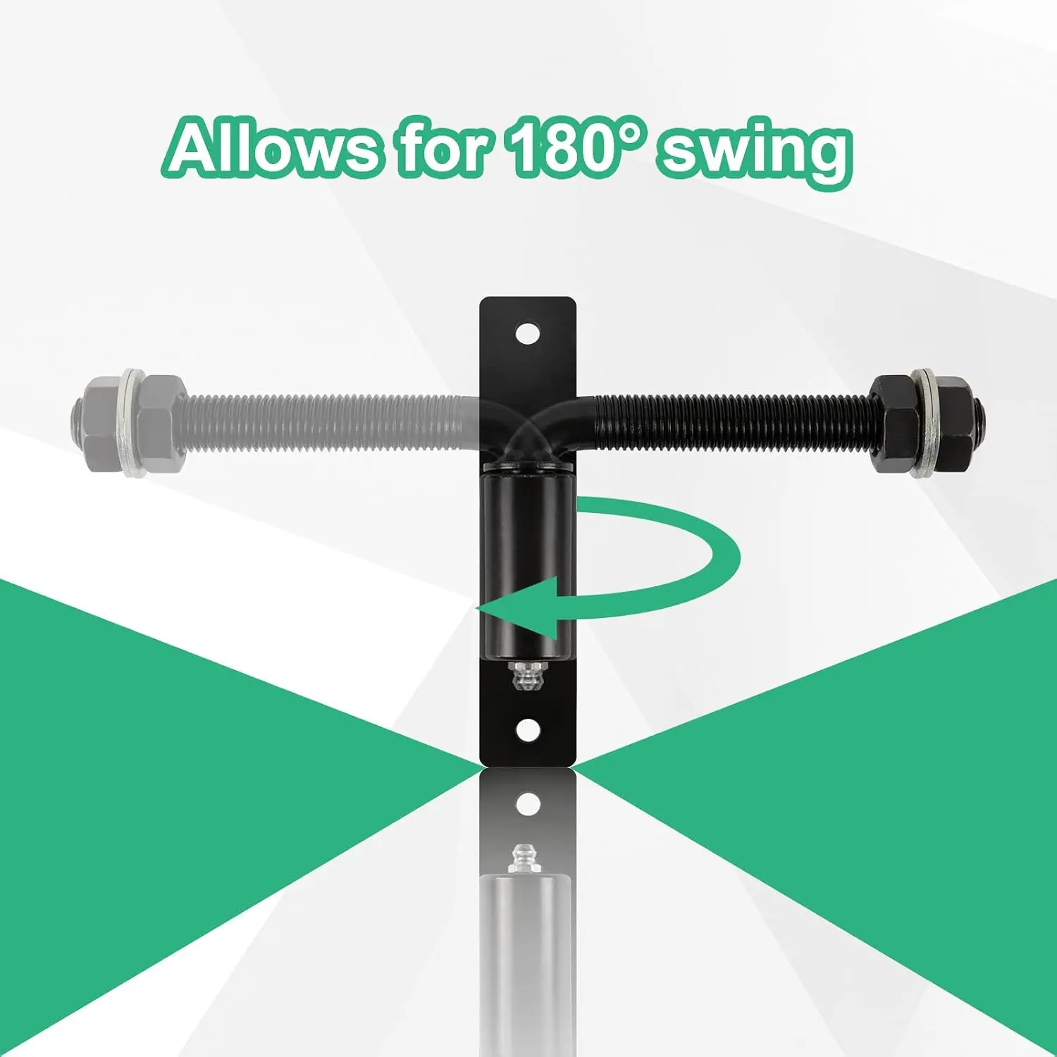 Heavy-Duty Adjustable J-Bolt Gate Hinges, Ball-Bearing, Greaseable, Bolt-On, Black E-Coated - Image 6