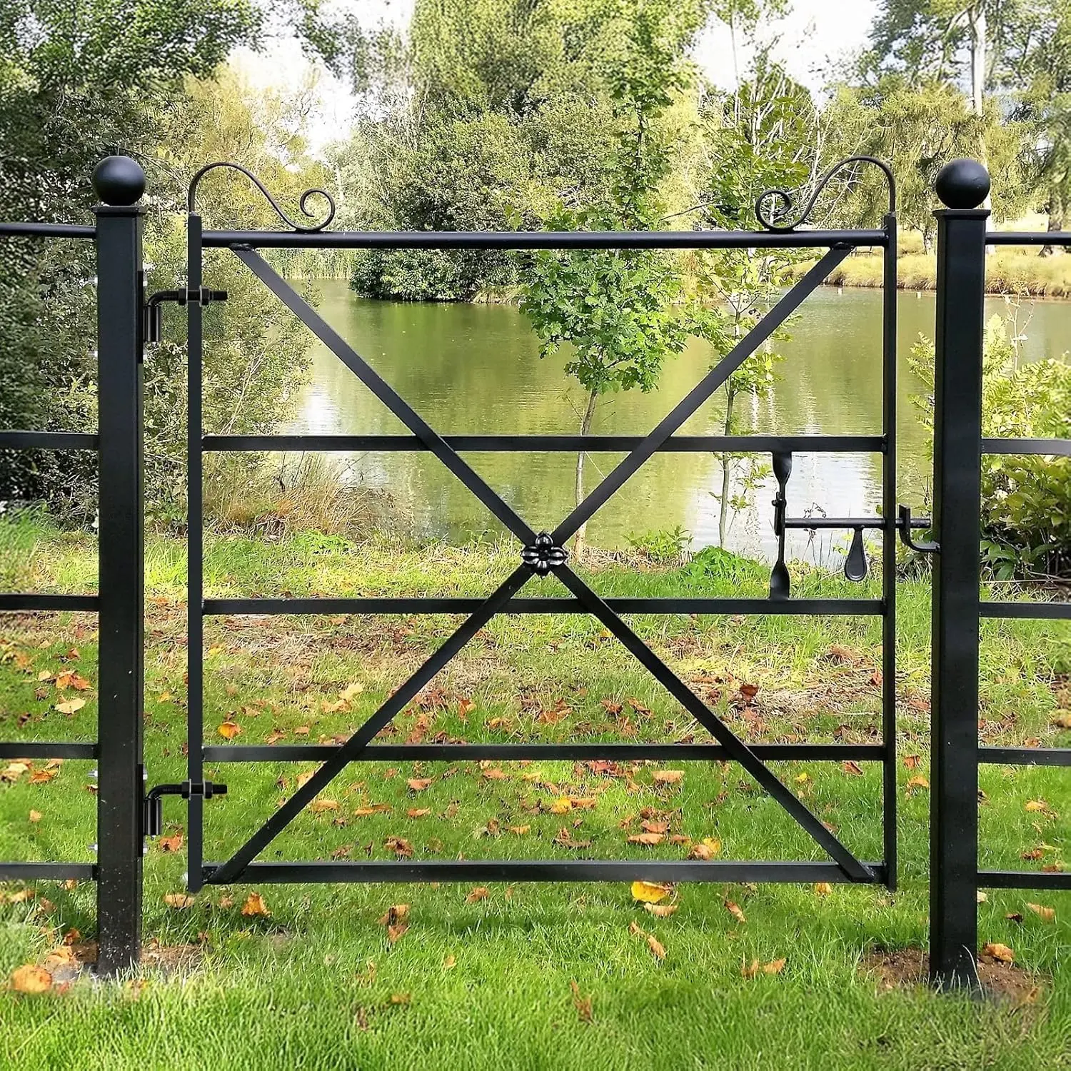 Heavy-Duty Adjustable J-Bolt Gate Hinges, Ball-Bearing, Greaseable, Bolt-On, Black E-Coated - Image 8